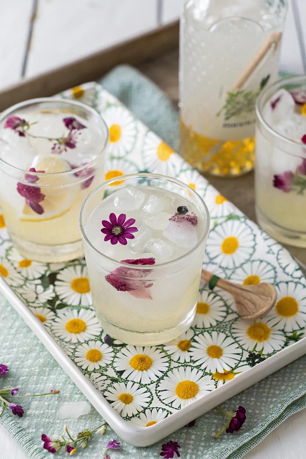 Treat guests with wildflower-flavored drinks.