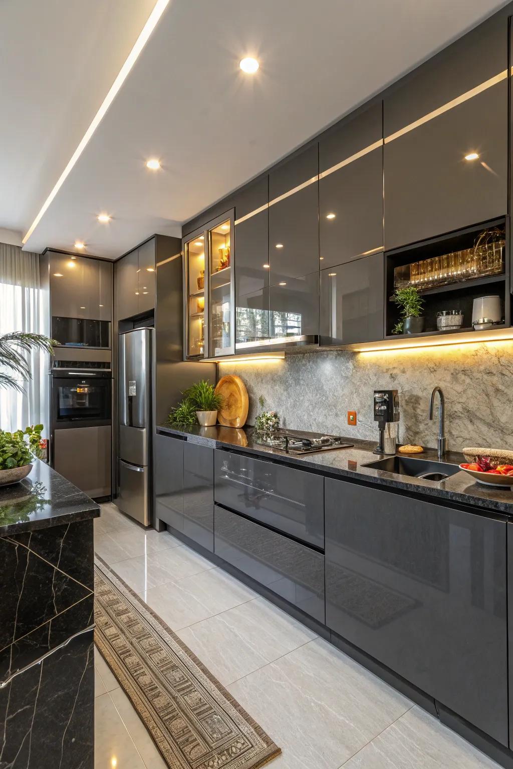 Polished completion on profound shadow-toned units upgrading light and space.