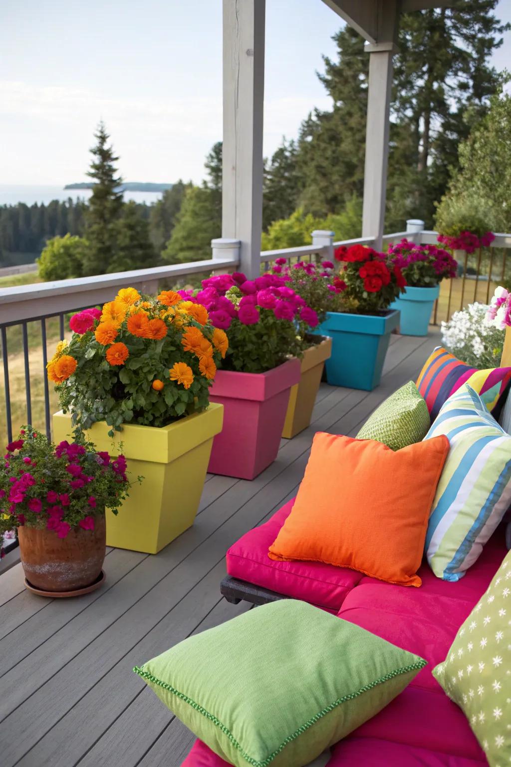 Your deck will be more lively and welcoming with a burst of color.