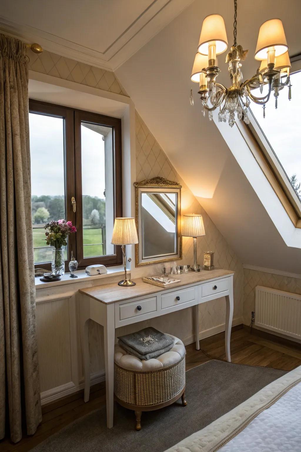 Stylish dressing quarters to indulge in self-care.