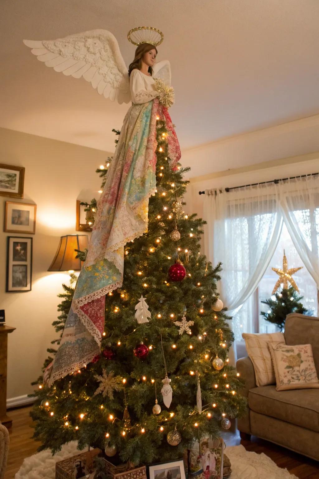 Delicate charm emanates from a DIY angel zenith.