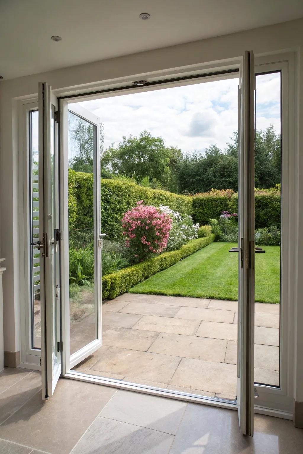Curate seamless flow between indoors and outdoors with bi-fold doors.