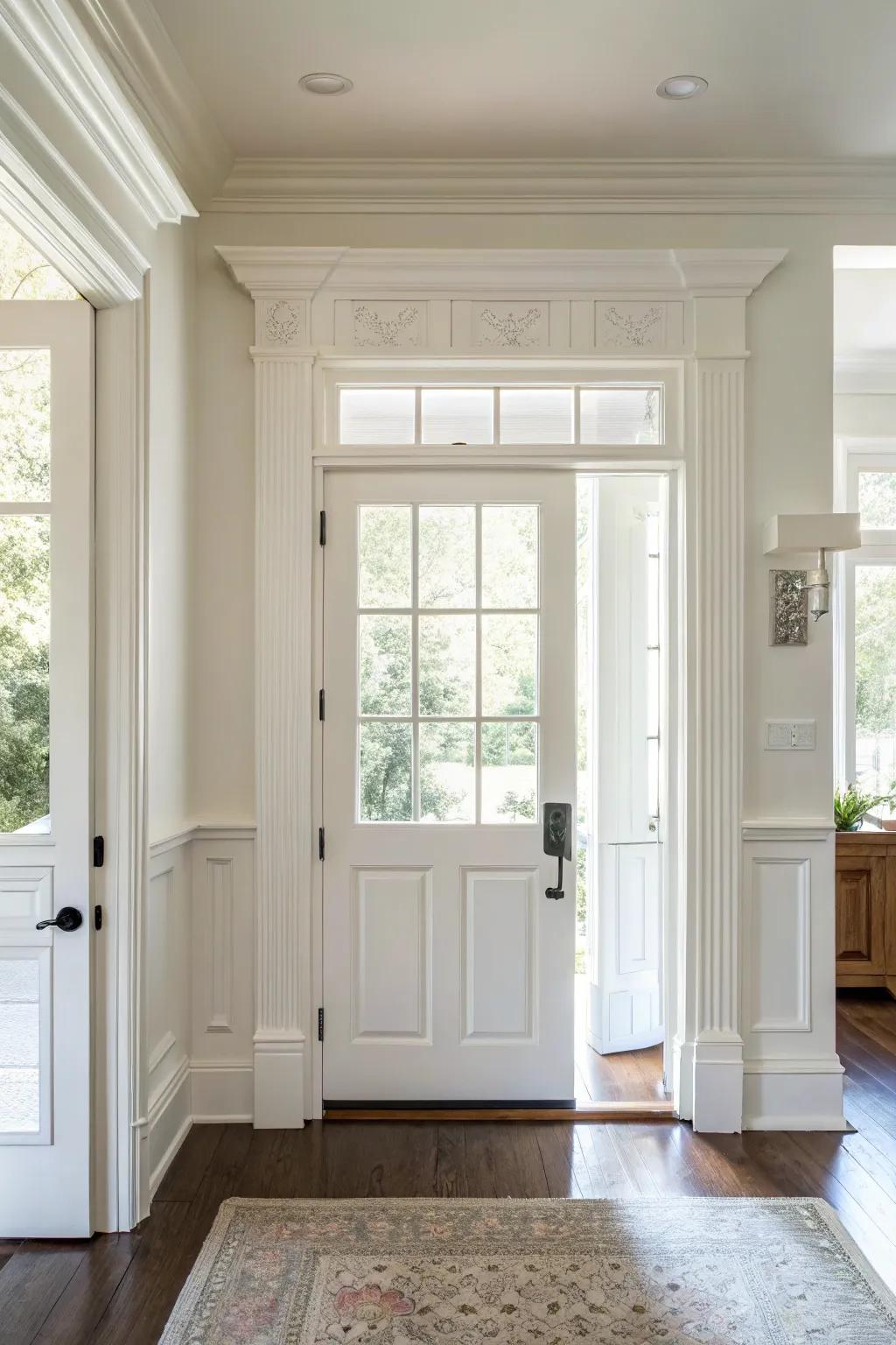 This bright and spacious area is enhanced by traditional white trim, which adds everlasting elegance.