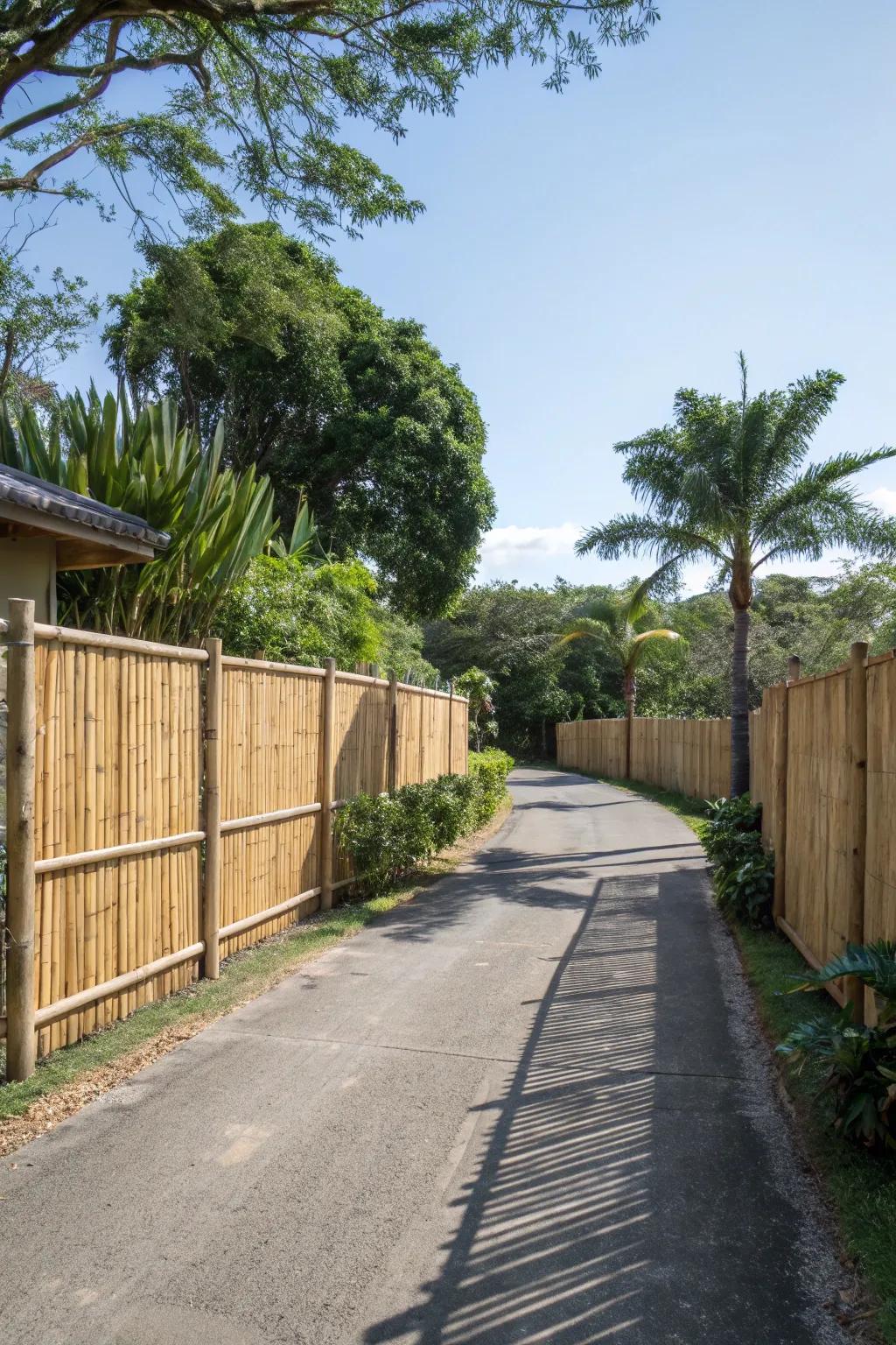 Bamboo fences bring an exotic flair and sustainability.