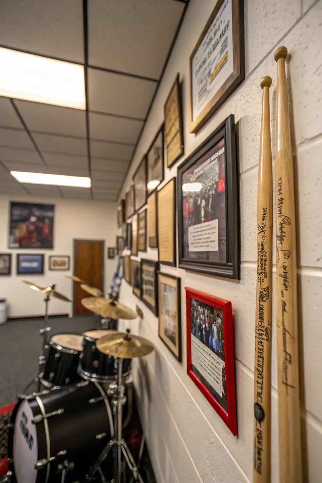Personal keepsakes can make your drum room feel truly special.