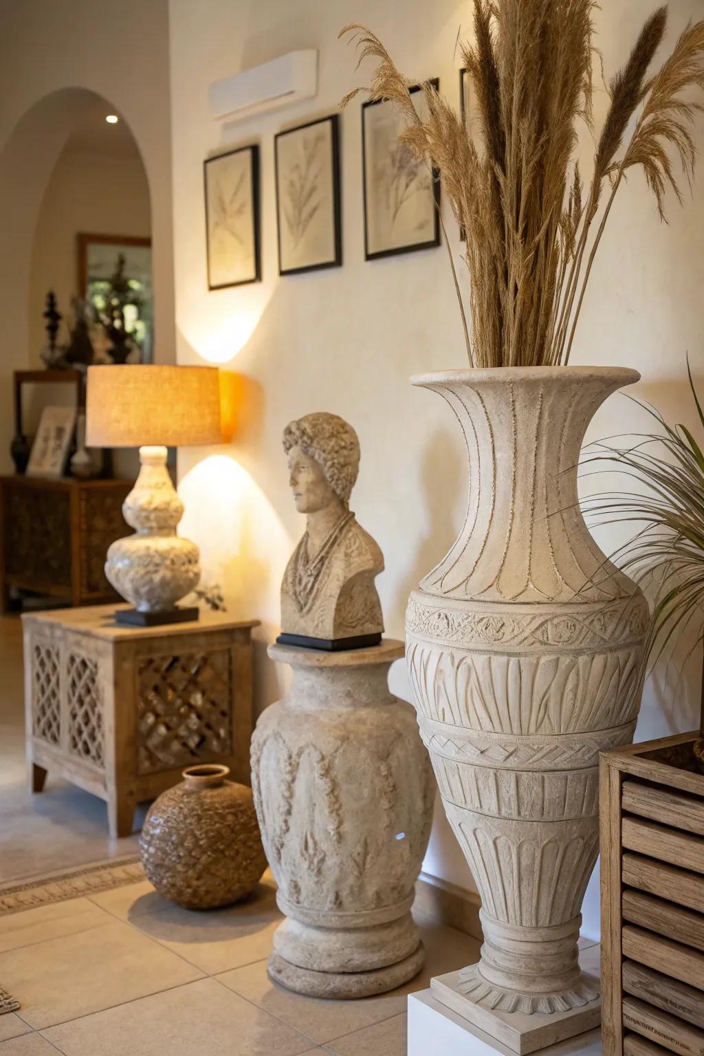 Area showcasing innate pebble accents for elegance.