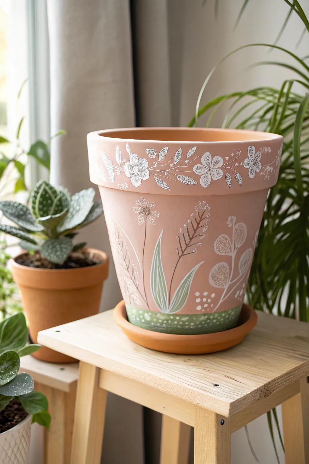 Incorporate a hint of artistry to your outdoor space with painted blossom containers—where imaginative side meets nature.
