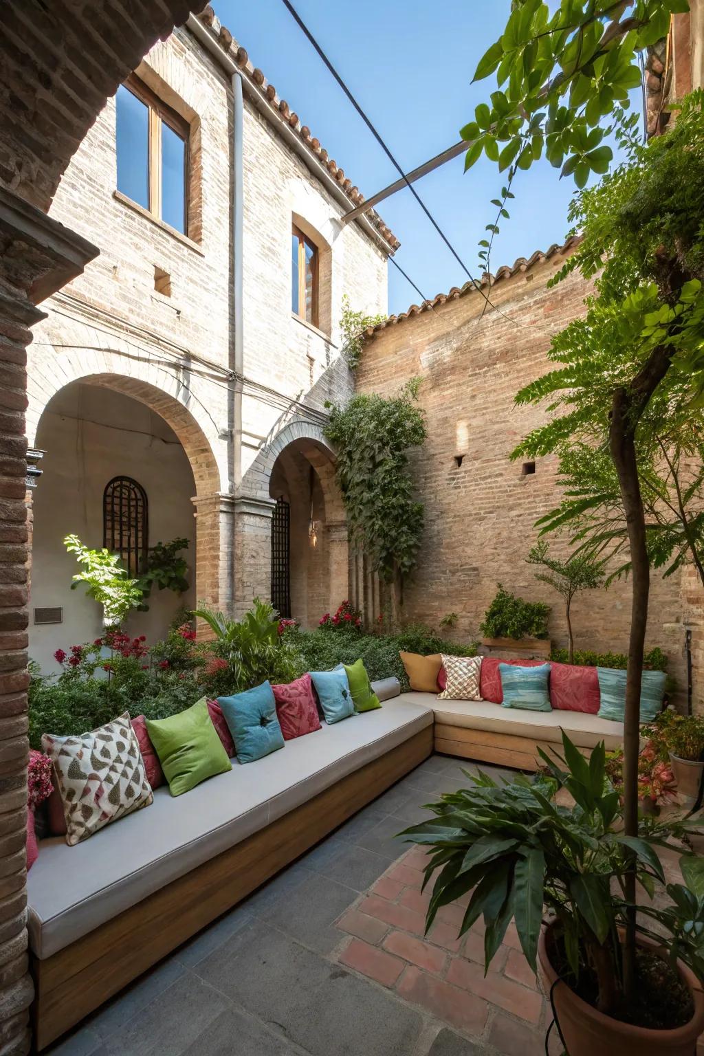 Optimize seating with chic built-in benches.
