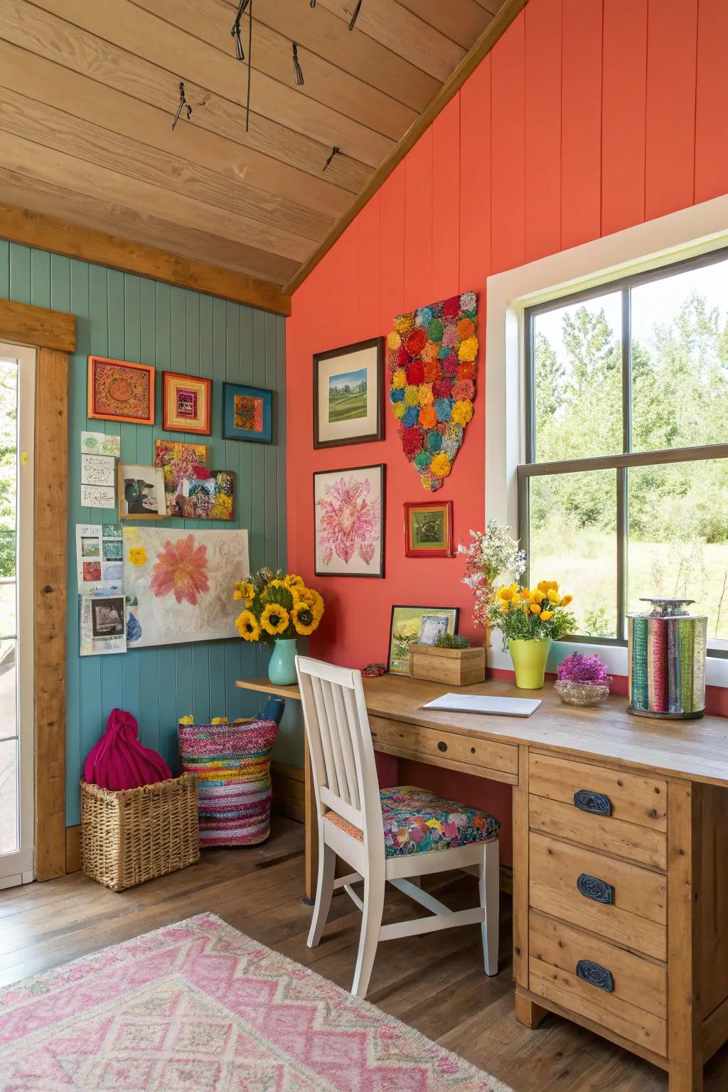 An energizing burst of color that revives the space.