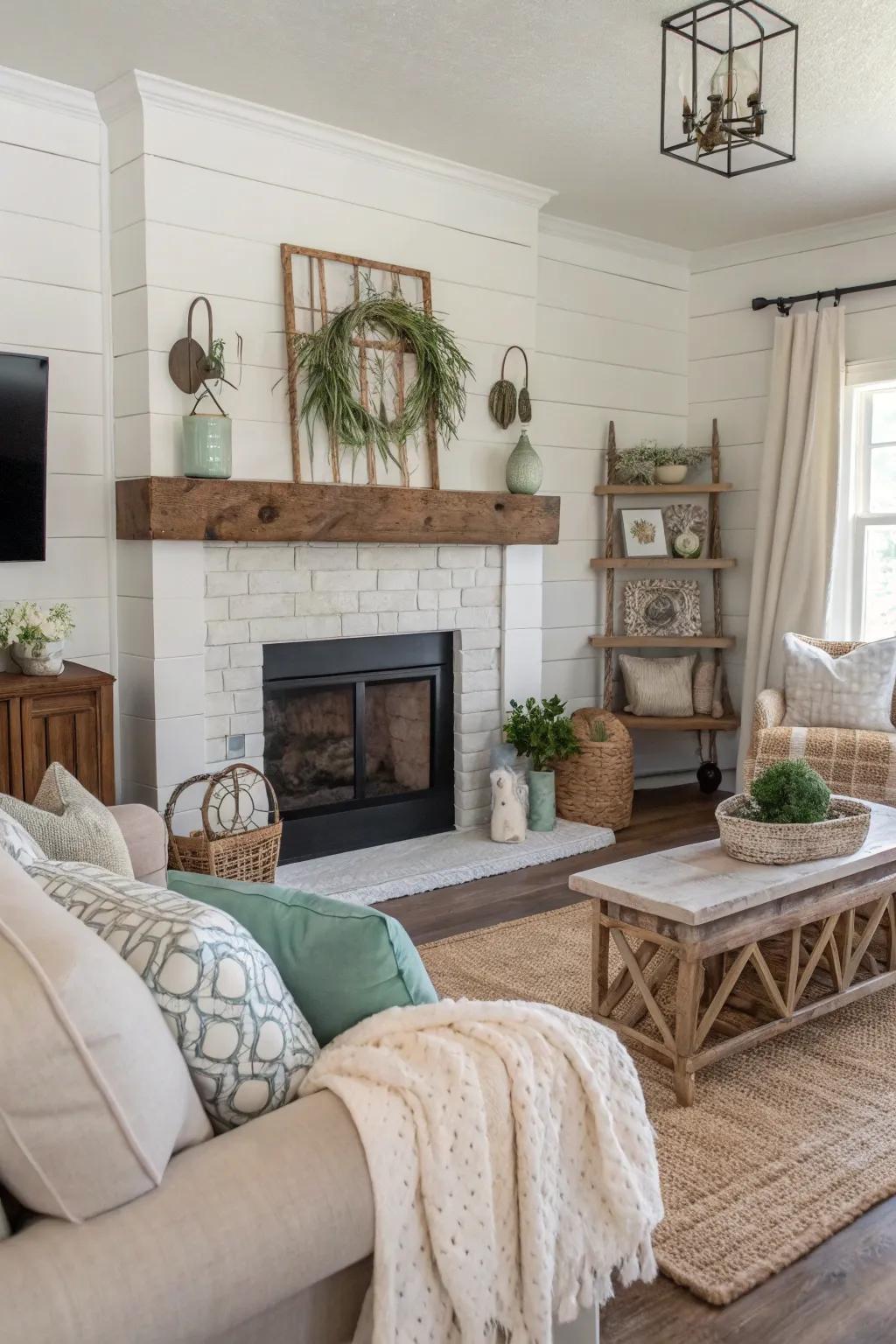 Limewash introduces a vintage impression with subtle texture.