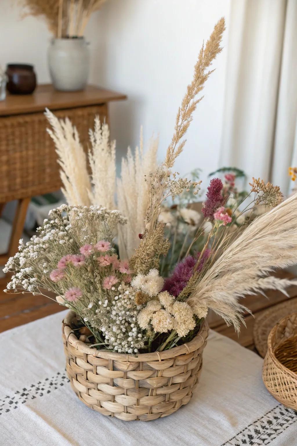 Bohemian centerpiece, introducing texture and a free-spirited vibe to your decor.