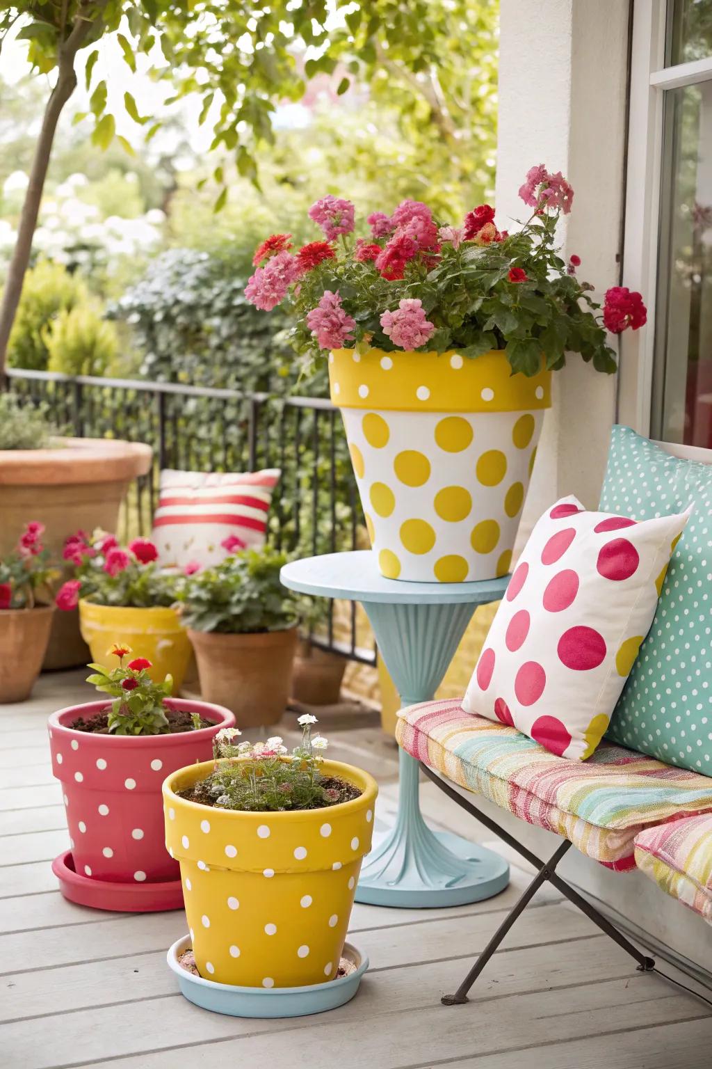 Introduce spirited charm to your space using speckled spot plant pots.