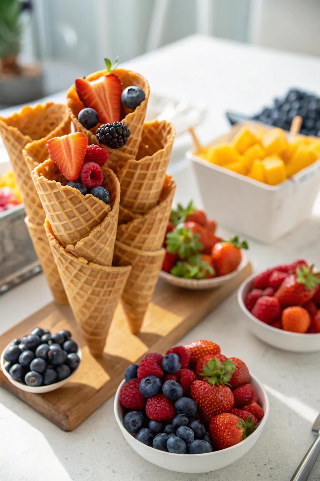 Fruit cones offer a fun and unique approach to enjoy fruit.