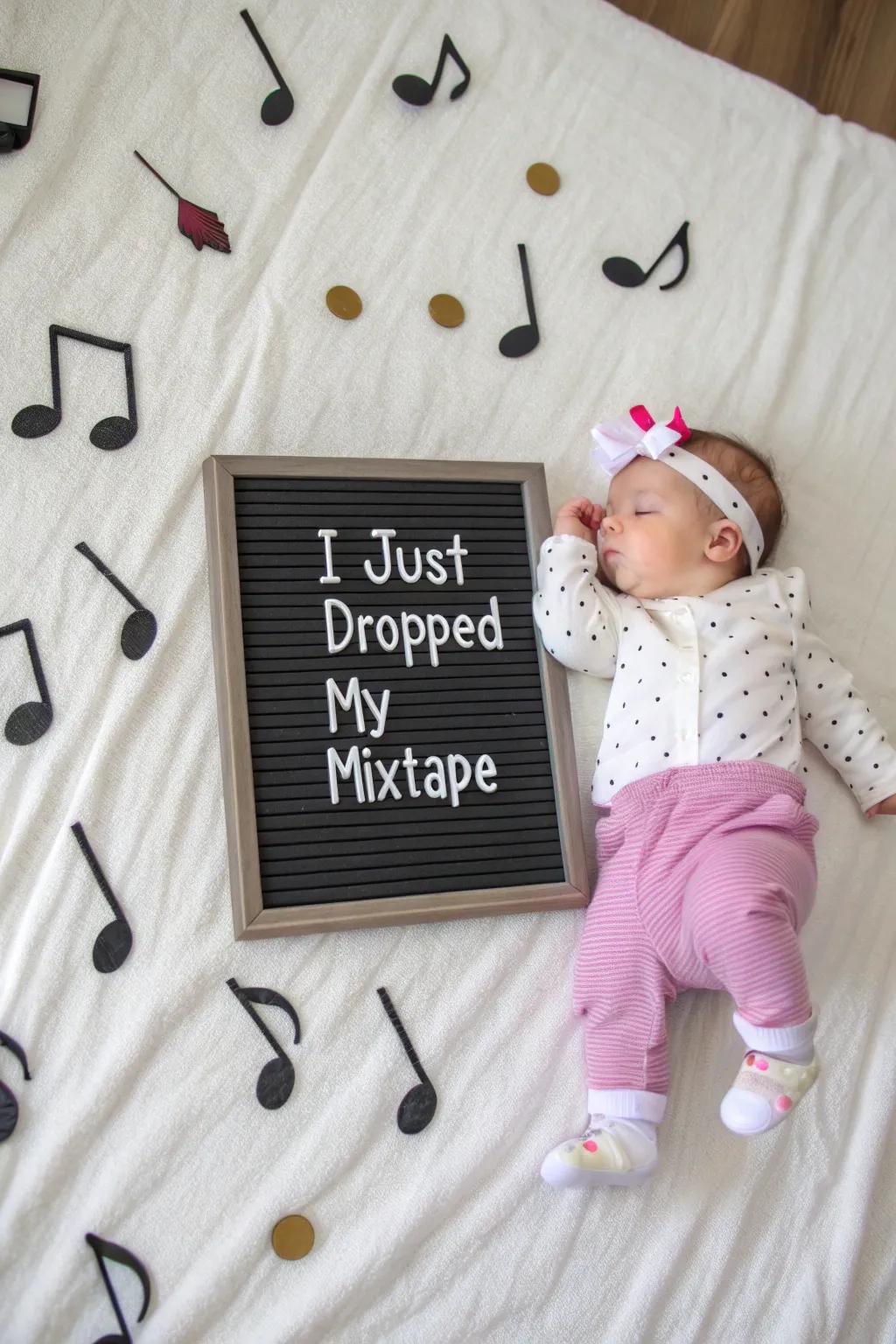 Celebrating baby's babblings as their first 'album.'