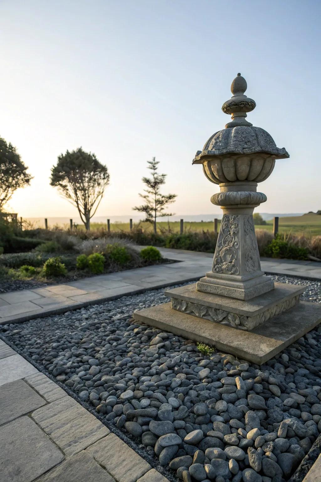 Make your garden art pop with a stone fragment base.