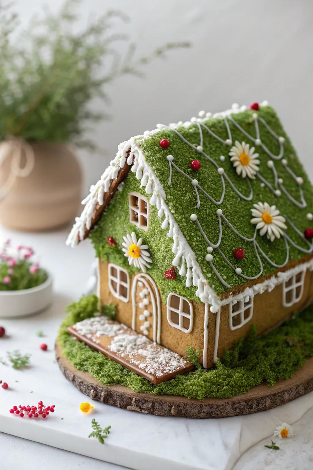 A sweet touch of greenery: the perfect blend of gingerbread and garden.