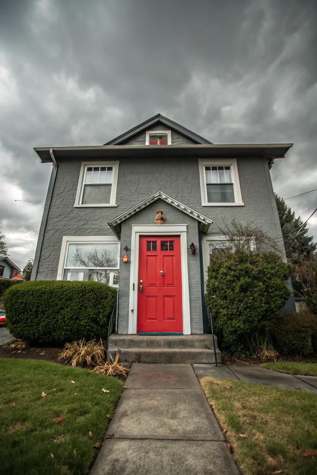 An inviting doorway featuring a splash of color.