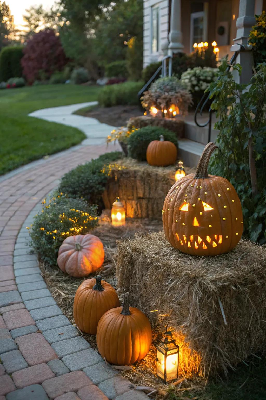 Embrace the season with a glowing harvest display that warms the heart.