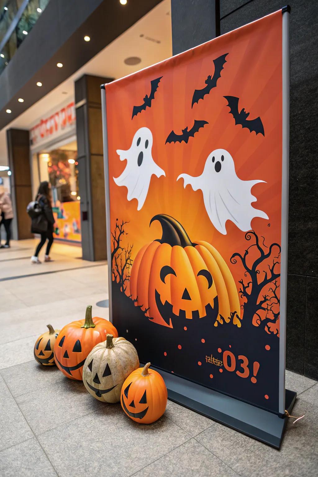 Interactive tri-dimensional aspects poster for an engaging Hallowed Eve display.