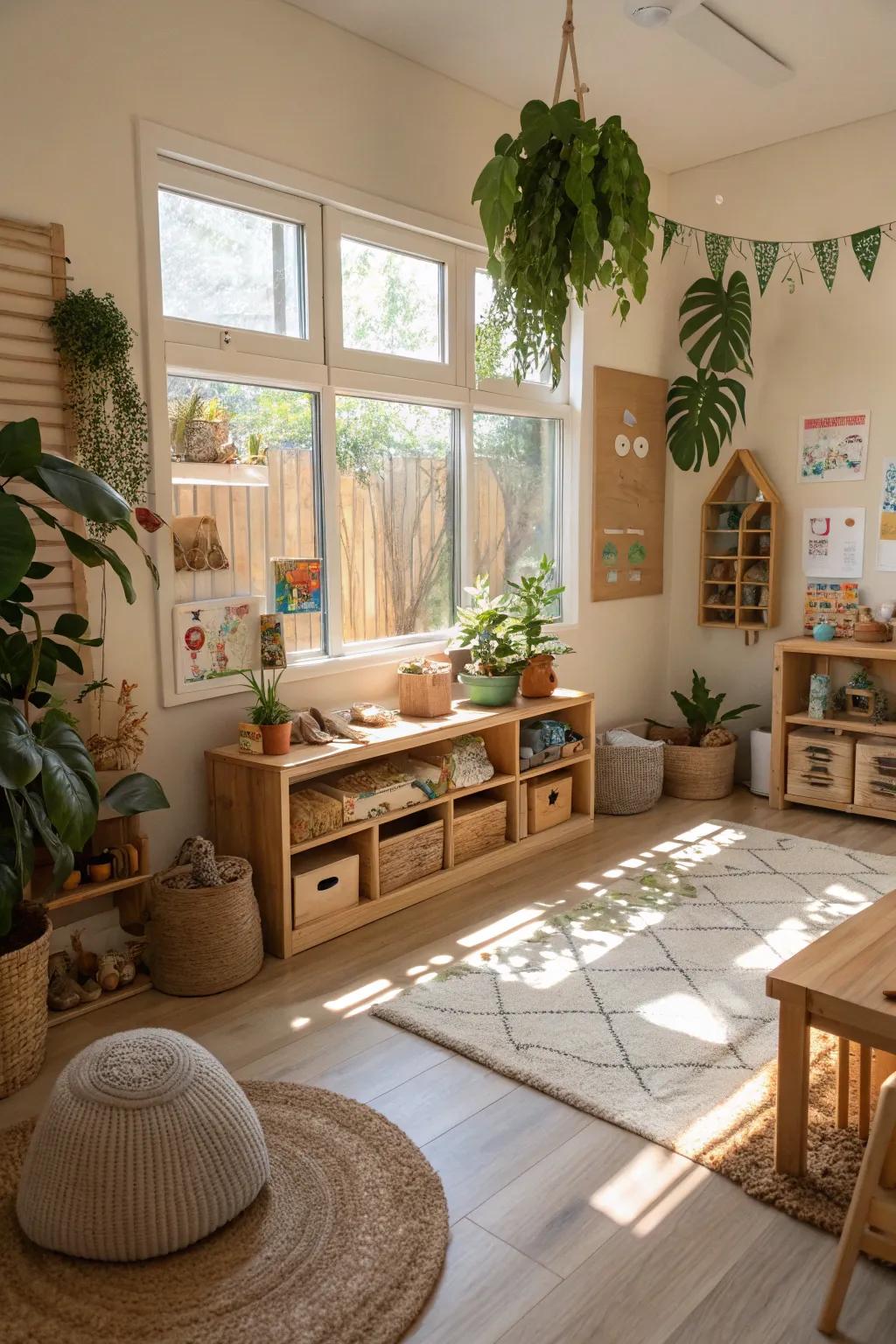 Natural elements for a tranquil daycare.