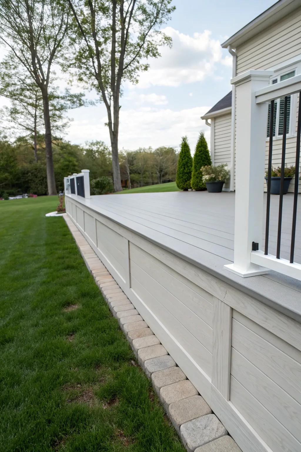 Plastic skirting delivers design and maintenance flexibility.