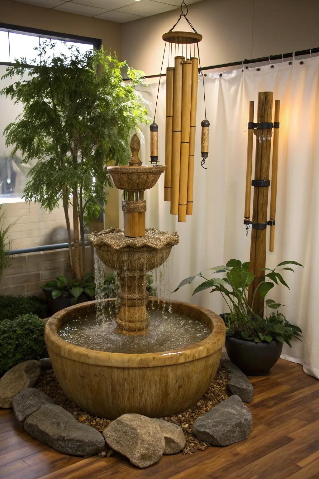 Nature's composition merges water and sound for an inspiring ambiance.