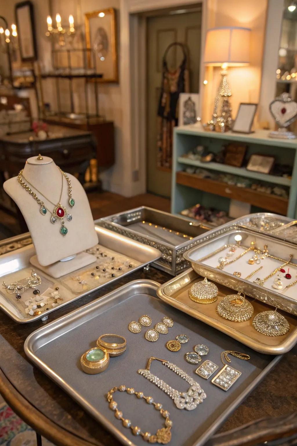 Vintage elements introduce nostalgia to contemporary exhibits.