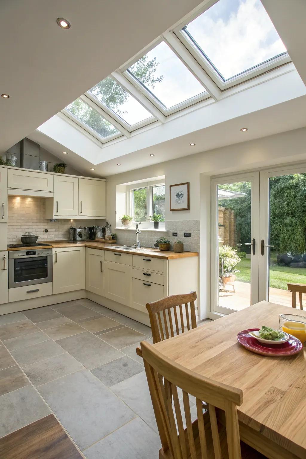 Skylights can really improve the amount of natural light in your kitchen.