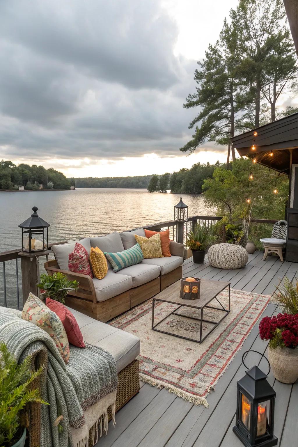 An exterior living space elevates enjoyment of the natural surroundings.