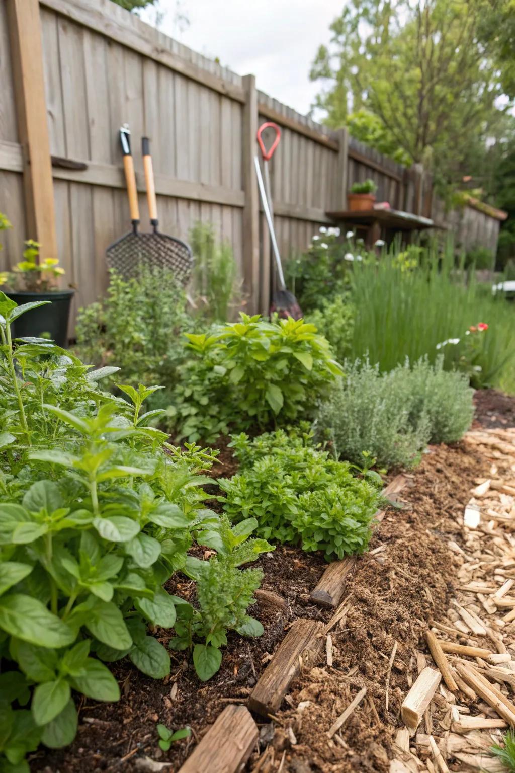 Ground cover ensures your herb garden remains healthy and lush.