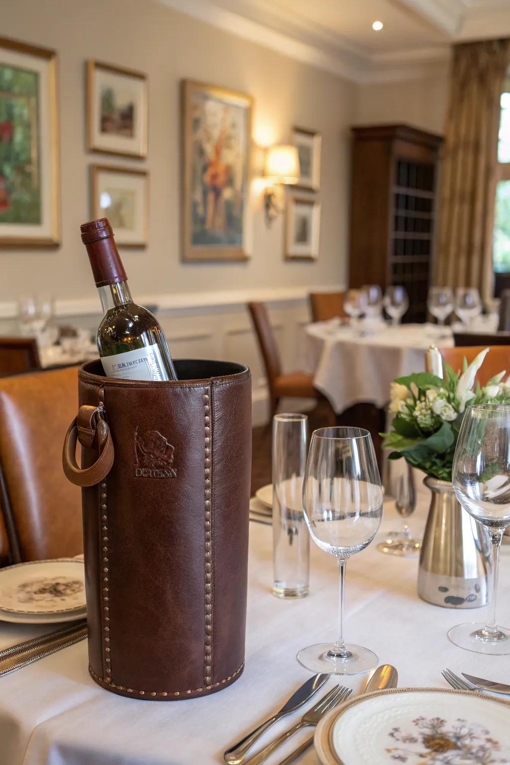 Hide holders enhance your wine display.