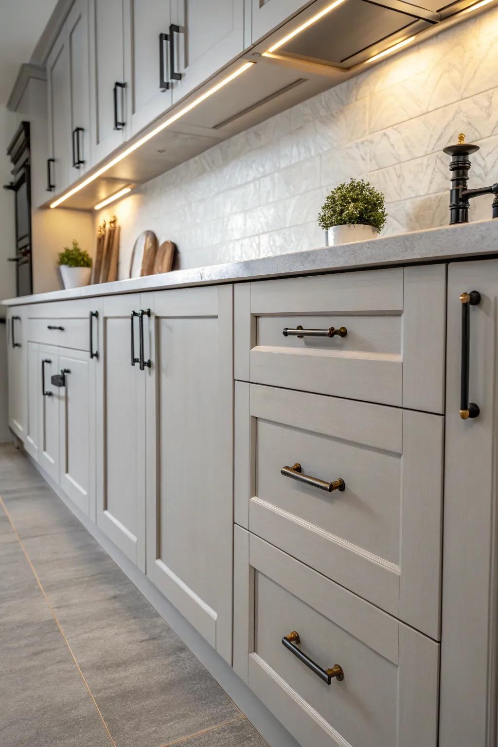 Factory accents add an edgy, modern touch.