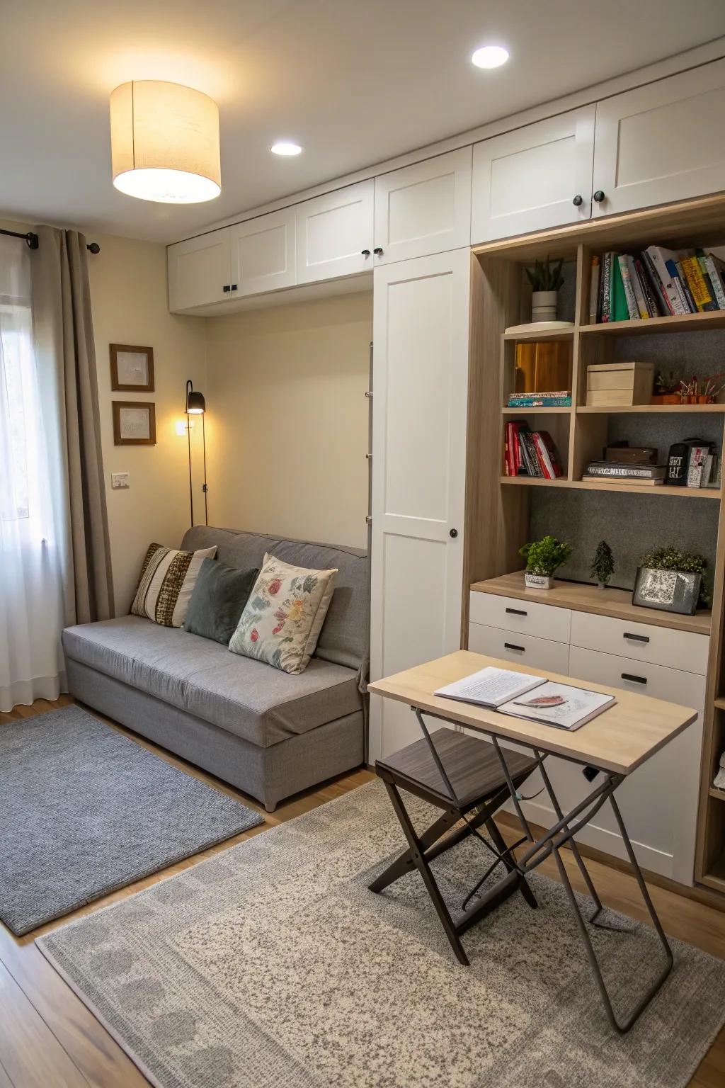 Adaptable furniture enhances small living spaces.