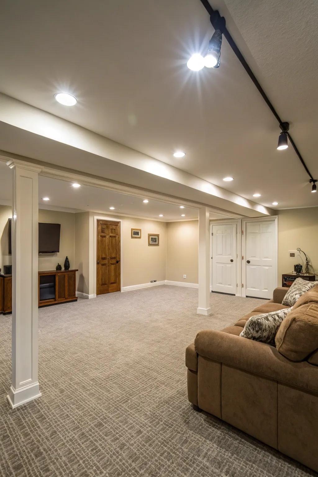 Lighting that is short makes sure the area is bright without getting in the way of height.