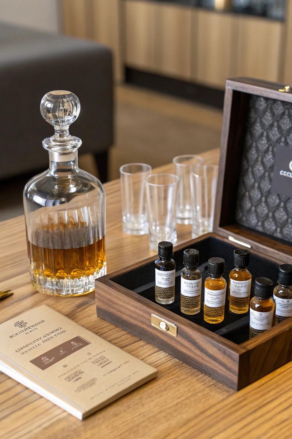A whiskey nosing kit helps fine-tune the tasting experience.