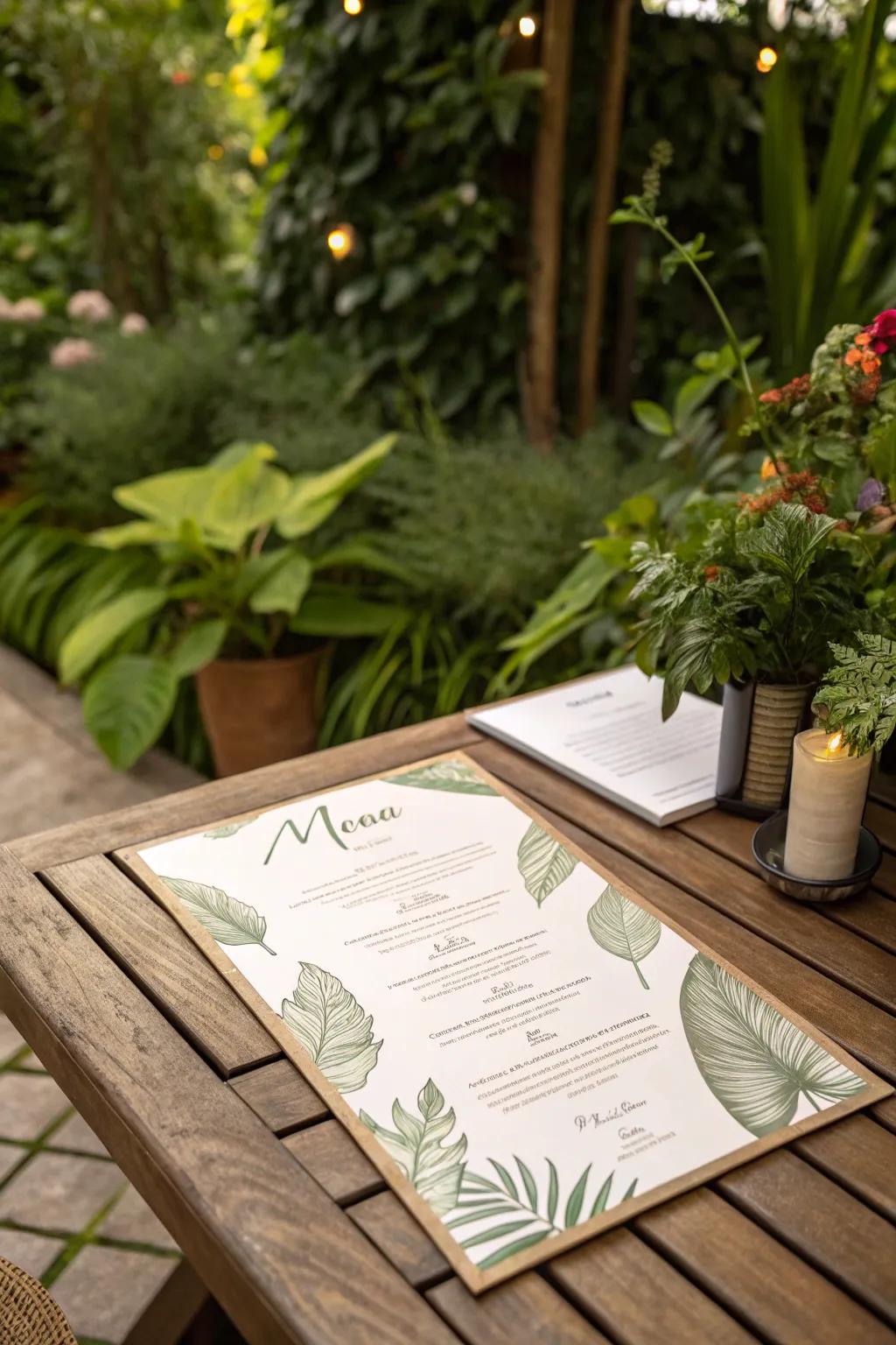 Herbaceous themes inject a fresh, inherent touch into your menu.