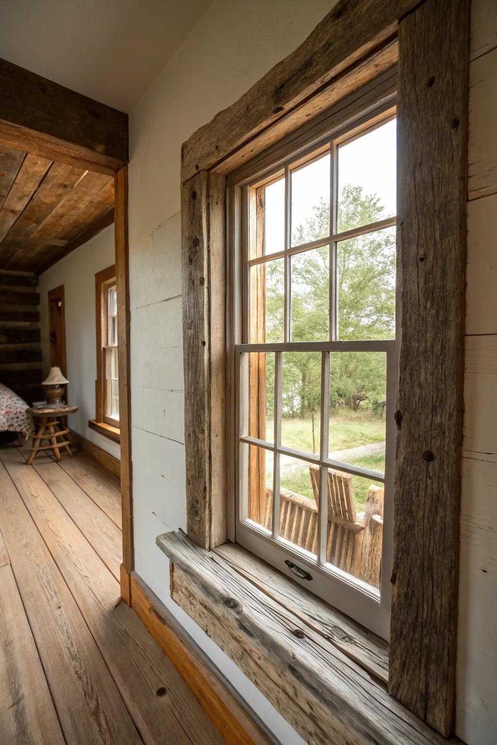 Repurposed materials adding rustic charm to outlining.