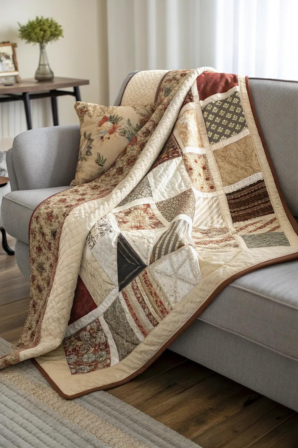 Layered coverlets offer endless creativity through their mix of materials and components.