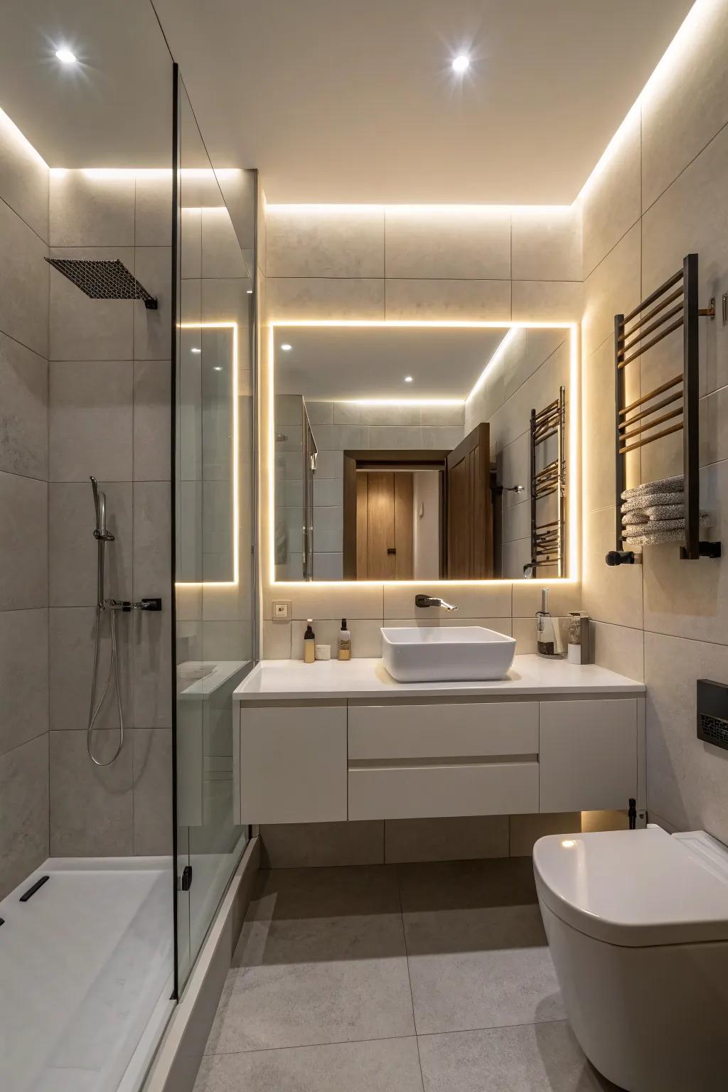 Subdued illumination offers a soft, ambient glow.