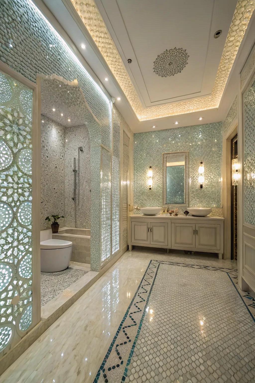 Encounter the radiant beauty of glass mosaic tiles.