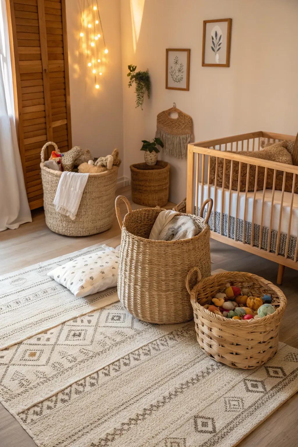 A nursery featuring braided marvel accents.