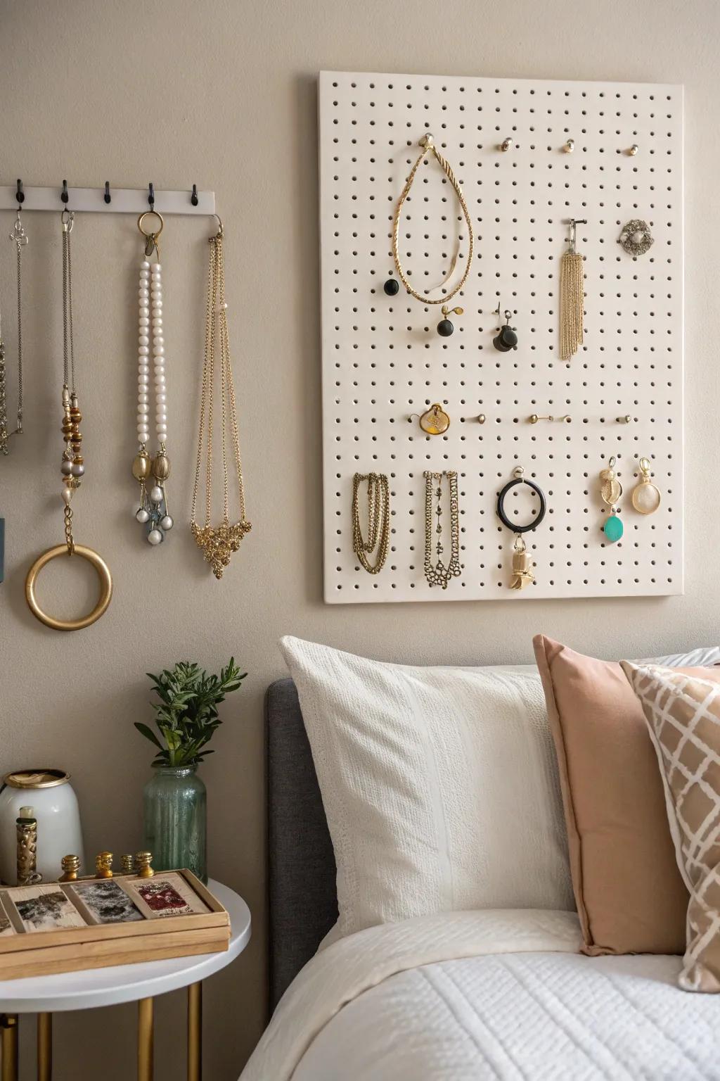 Revitalize your wall area with a flexible pegboard.