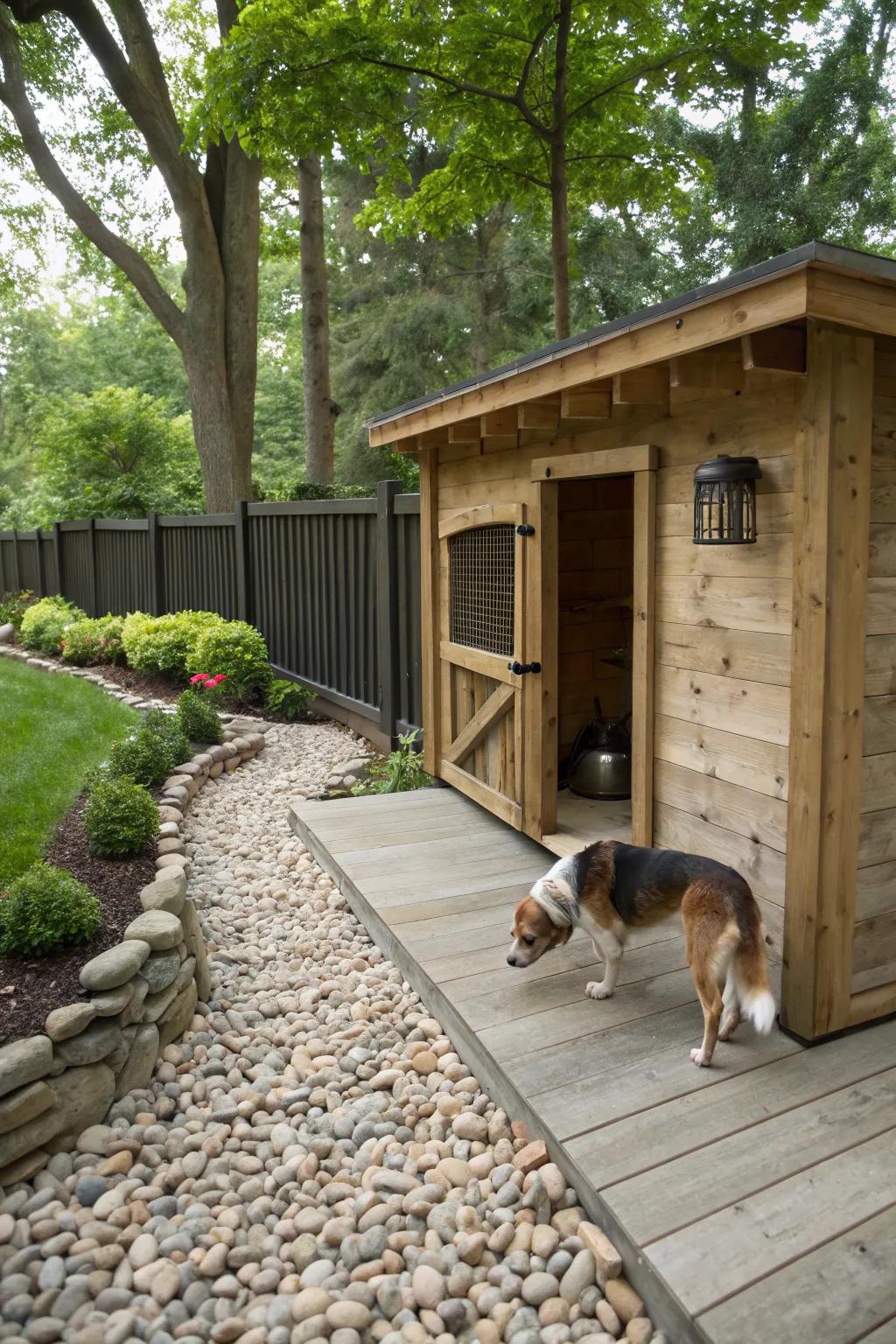 Small stones enhance texture and invigorate runoff.