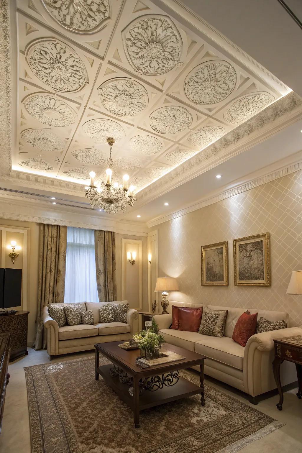 Plaster-effect panels inject elegance and style.