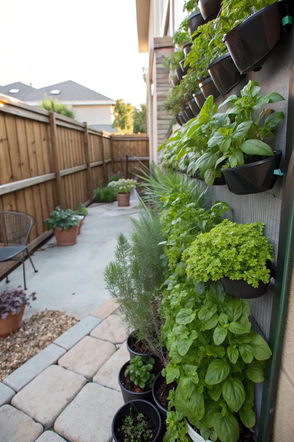 A vertical herb garden is a space-efficient remedy that appends greenery and flavor.