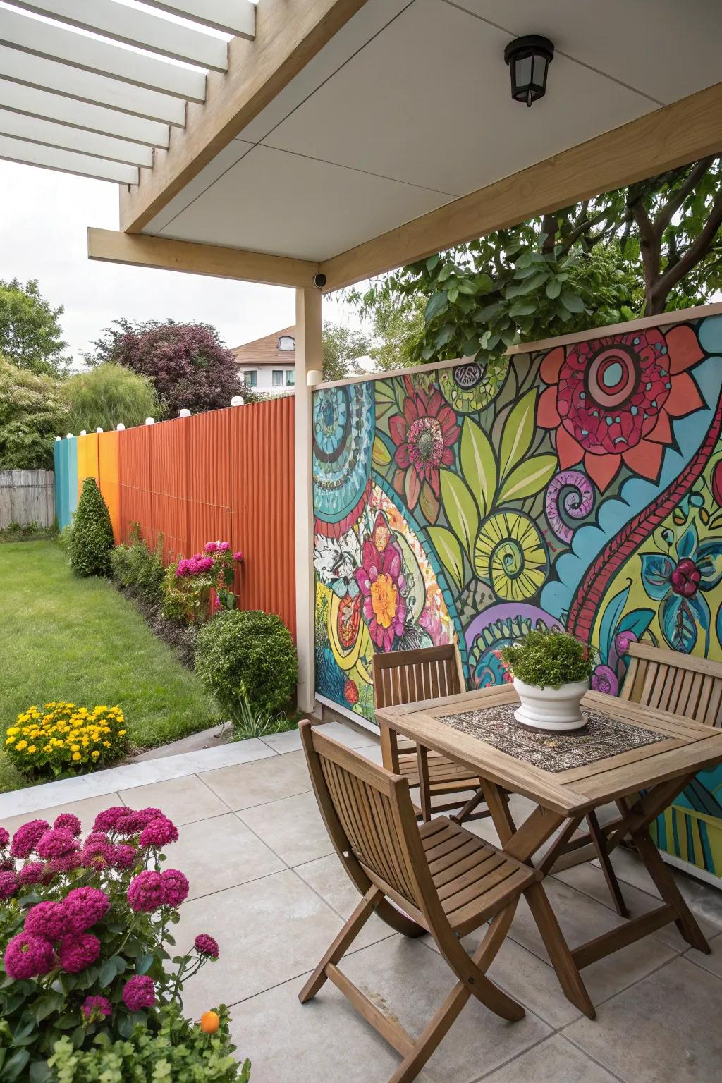 Creative expressions imparting character to the patio.