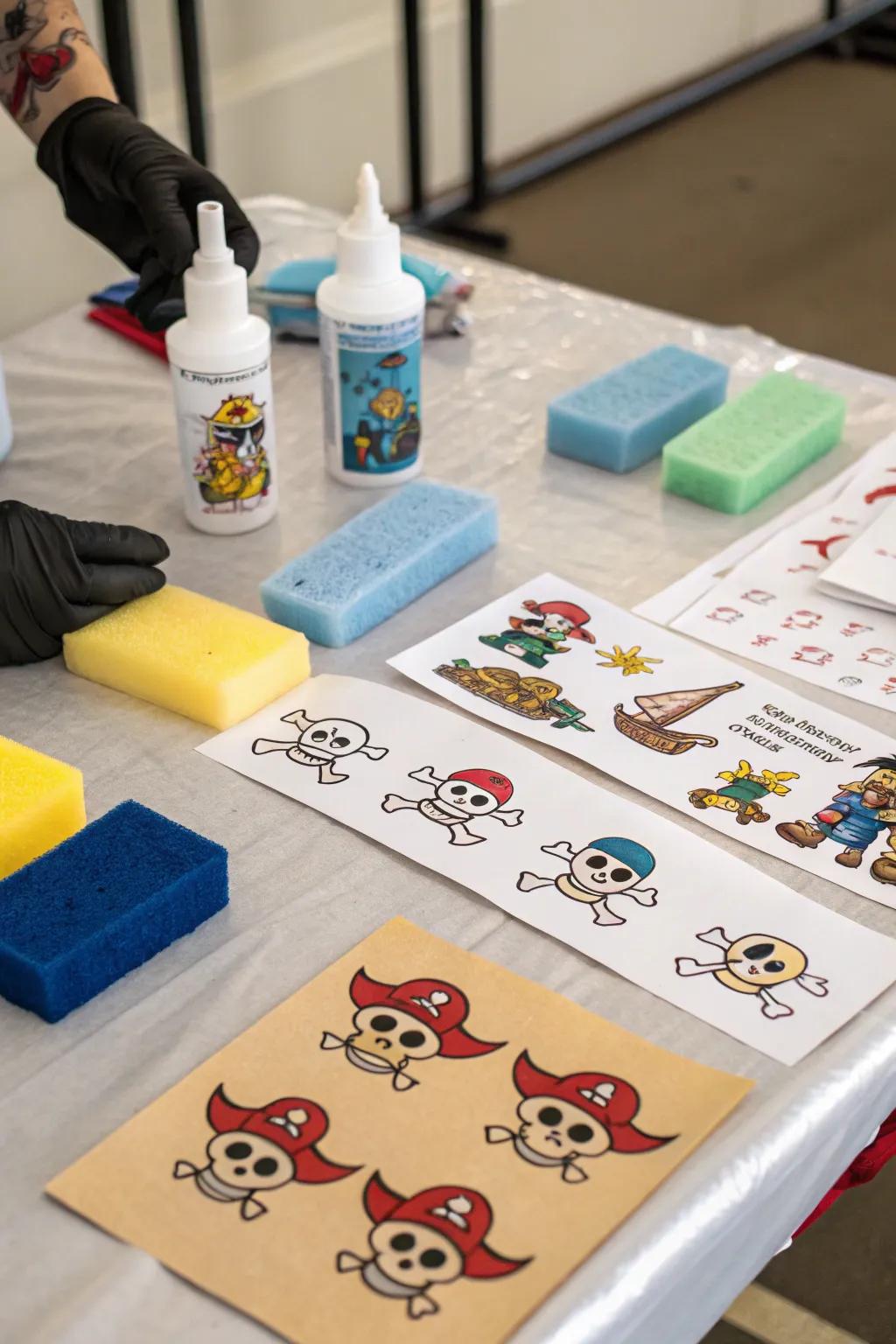 Allow guests to express their pirate spirit with playful skin art.