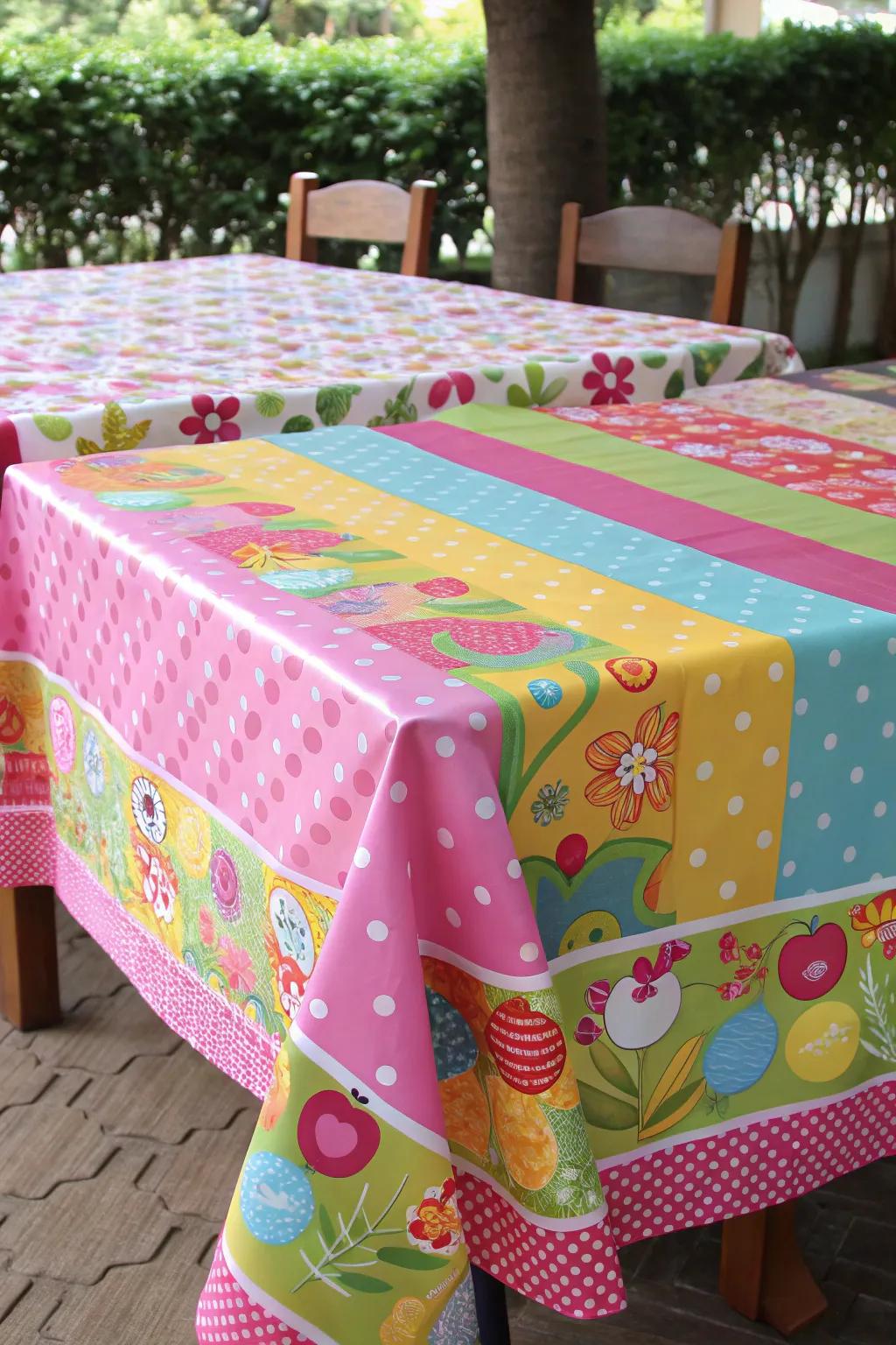 Introduce richness and color through layered table covers.