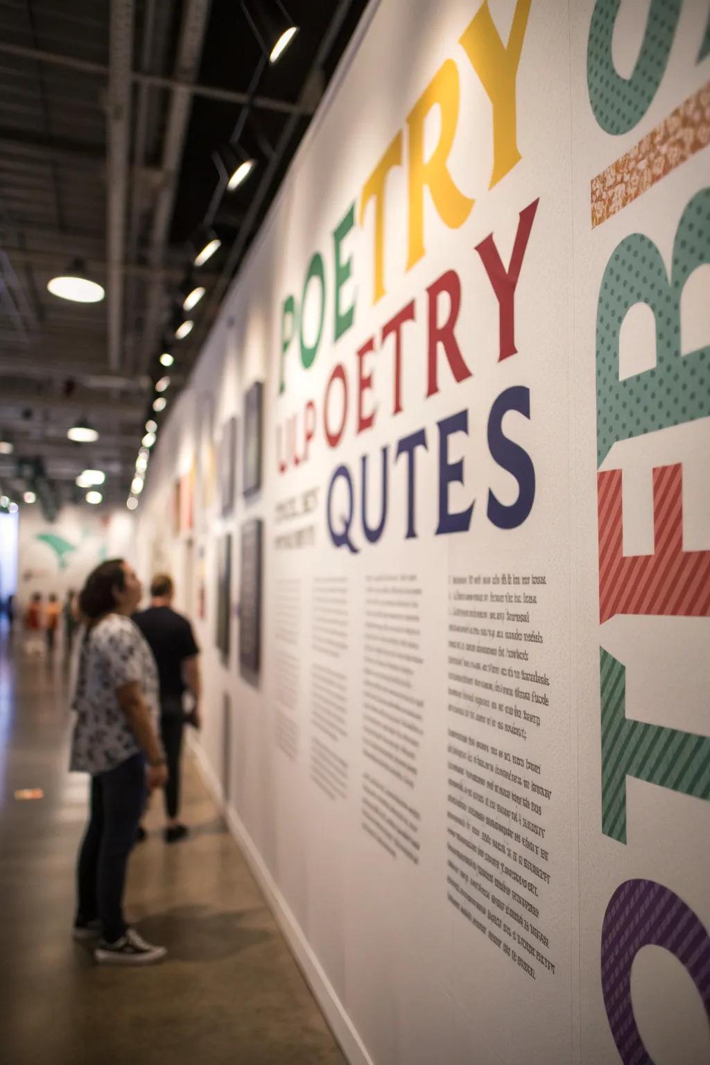 A quotation wall transforms poetry into a potent visual declaration.