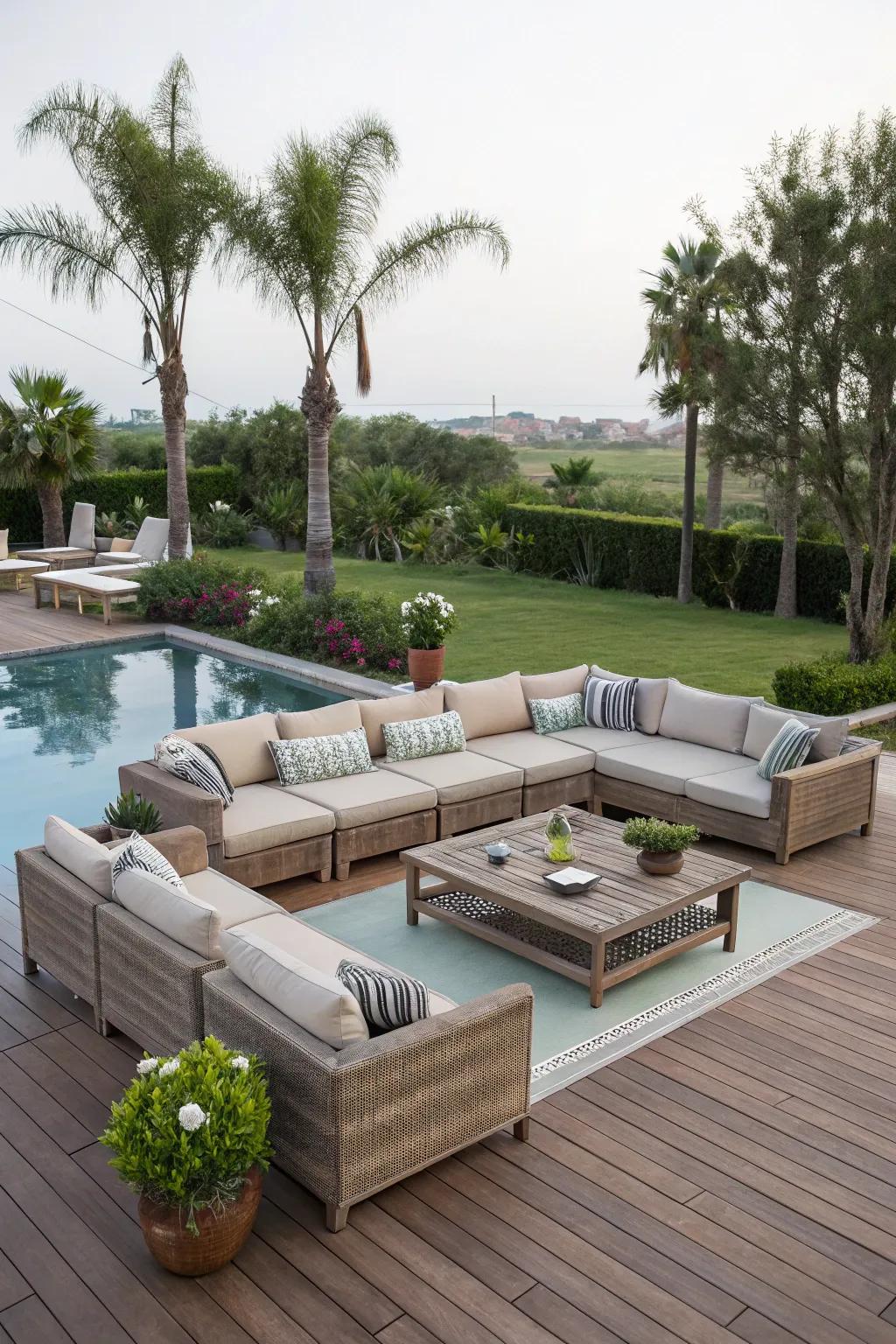 Relish in versatile seating using adaptable couches.